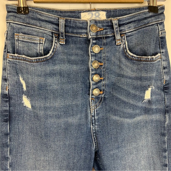 FREE PEOPLE Sabrina Super Skinny Button-fly Jeans in Mid Indigo Size 28 - Picture 4 of 5